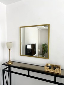 Stewehome Καθρέφτης Χρυσό Μεταλλικό Πλαίσιο 60x60 cm