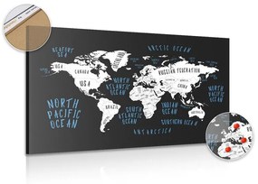 Εικόνα στον παγκόσμιο χάρτη φελλού σε μοντέρνο σχέδιο - 90x60  transparent