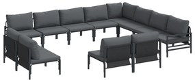 vidaXL Σετ Καναπέ Κήπου 12 pcs Ανθρακί Ατσάλι