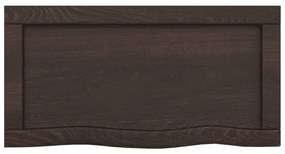 Πάγκος Μπάνιου Σκούρο Καφέ 40x30x(2-4) εκ. Επεξ. Μασίφ Ξύλο - Γκρι