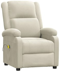 vidaXL Πολυθρόνα Μασάζ Κρεμ Βελούδινη
