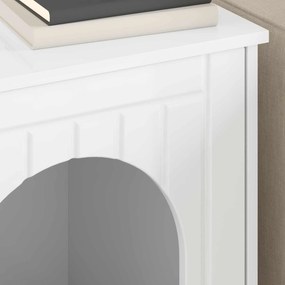 vidaXL Σπίτι Γάτας Λαμπερό Λευκό 53 x 52 x 62 εκ Επεξεργασμένο Ξύλο