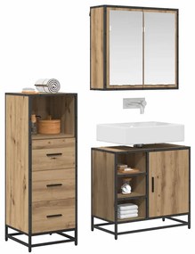 vidaXL Σετ Επίπλων Μπάνιου 3 pcs Artisan Oak Επεξεργασμένο ξύλο