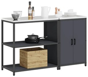 vidaXL Σετ Αποθήκευσης Κουζίνας 2 pcs Ανθρακί 150 x 50 x 92 εκ.