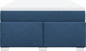 vidaXL Κρεβάτι Boxspring με Στρώμα Μπλε 160x200 εκ. Υφασμάτινο