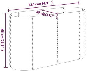 VidaXL Ζαρντινιέρα Ασημί 114x40x68 εκ. Γαλβανισμένος χάλυβας