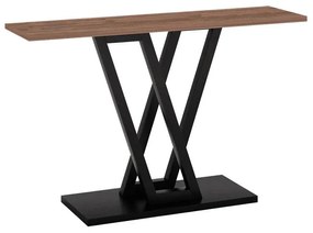 Console Wirmo walnut meamine-black metal leg 110x30x80cm 110x30x80 εκ.