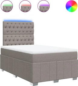 vidaXL Κρεβάτι Boxspring με Στρώμα Taupe 120x200 εκ. Υφασμάτινο