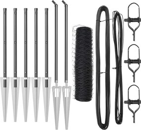 vidaXL Στύλος Περιφράξεων Γκρι 10 x 0,8 μ (36 χλστ πλέγμα)