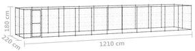Κλουβί Σκύλου Εξωτερικού Χώρου 26,62 μ² από Ατσάλι - Μαύρο