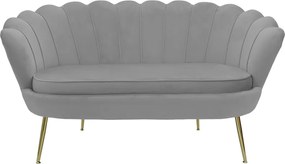 Καναπές 2θέσιος Daimon pakoworld βελούδο γκρι 134x70x77εκ