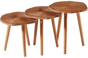 Τραπεζάκια Βοηθητικά Tuval (Σετ 3Τμχ) 230TVL1703 40x40x37/42/47cm Walnut