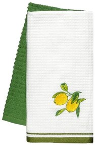Beauty Home Ποτηρόπανα σετ 2τμχ Lemon Tree Art 8802 40x60 Πράσινο