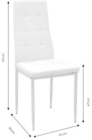 Καρέκλα Cube PU μόκα-πόδι χρωμίου 4αδα 41x46x97 εκ.