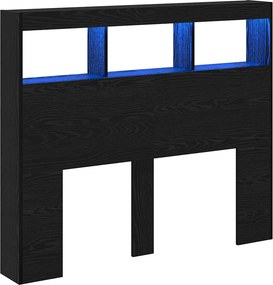 vidaXL Κεφαλάρι Μαύρη Οξυά 120 x 17 x 102 cm Επεξεργασμένο ξύλο