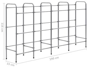 vidaXL Ράφι Αποθήκευσης για 12 Κιβώτια Ασημί 190x33x116 εκ. Ατσάλινο