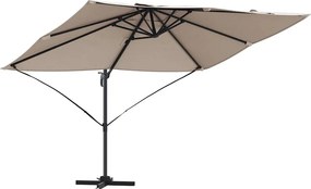 vidaXL Ομπρέλα ηλίου Taupe 351 x 250 x 260 εκ