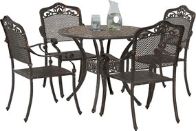 vidaXL Σέτ φαγητού για κήπο 5 pcs Μπρονζέ Αλουμίνιο