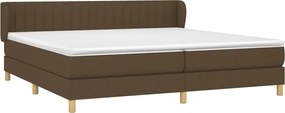 vidaXL Κρεβάτι Boxspring με Στρώμα Σκούρο Καφέ 200x200 εκ. Υφασμάτινο