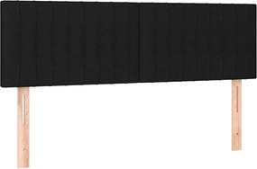 vidaXL Κρεβάτι Boxspring με Στρώμα Μαύρο 140x200 εκ. Υφασμάτινο