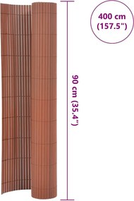 vidaXL Περίφραξη Κήπου Διπλής Όψης Καφέ 90 x 400 εκ.