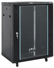 vidaXL Καμπίνα Δικτύου με Περιστ. Πόδια 15U 19" IP20 53x40x80 εκ.