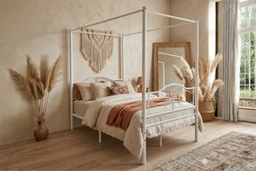 Stewehome Pero Σουλτάν μονό μεταλλικό κρεβάτι λευκό με κεφαλάρι 90x190 cm