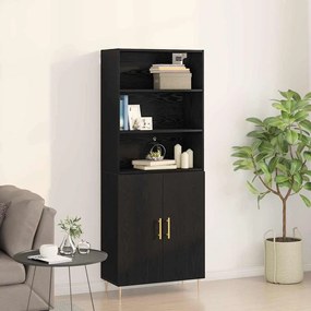 vidaXL Highboard Μαύρης Βελανιδιάς 69.5x34x180 εκ. Μοριοσανίδα