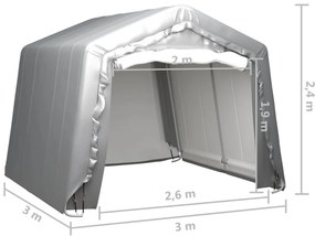 vidaXL Τέντα Αποθήκευσης Γκρι 300 x 300 εκ. Ατσάλινη