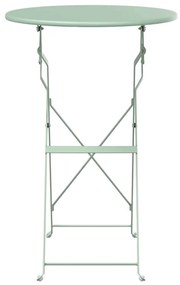 vidaXL Αναδιπλούμενο Τραπέζι Κήπου Λαχανί Ø50x71 cm από Χάλυβα