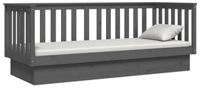vidaXL Καναπές Κρεβάτι Γκρι 75x190 εκ. από Μασίφ Ξύλο Πεύκου