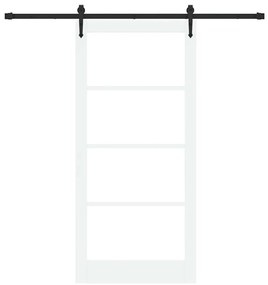 vidaXL Ολισθητή Πόρτα Χειροκίνητος Λευκό 93 x 202 cm Ξύλο και μέταλλο