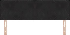 vidaXL LED κεφαλάρι Μαύρο 160 cm Βελούδο