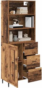 vidaXL Highboard 2 pcs Παλιό Ξύλο 69,5 x 32,5 x 180 εκ