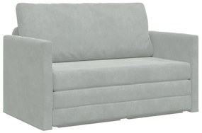 vidaXL Καναπές Κρεβάτι 2-σε-1 Ανοιχτό Γκρι 124x204x61 εκ. Βελούδο