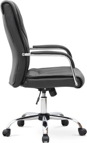 Καρέκλα γραφείου διευθυντική Matteo Megapap από τεχνόδερμα χρώμα μαύρο 60x66x105/115εκ.