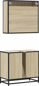 vidaXL Σετ Επίπλων Μπάνιου 2 Τεμαχίων Sonoma Δρυς Επεξεργασμένο Ξύλο