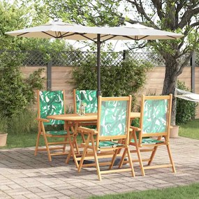 vidaXL Σετ Τραπεζαρίας Κήπου Floral 5 pcs Μοτίβο φύλλων Κανονικός
