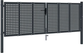 vidaXL Πόρτα Κήπου Ανθρακί 300x75 εκ. Ατσάλι
