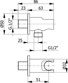 Demm 4133 Chrome - Παροχη Νερου με Στηριγμα Τηλεφωνου