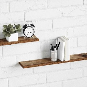 vidaXL Ράφι Βιβλίων 4 pcs Καφέ 100 x 10 x 1,5 cm Επεξεργασμένο ξύλο