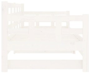 vidaXL Καναπές Κρεβάτι Συρόμενος Λευκός 2x(80x200) εκ. από Μασίφ Πεύκο