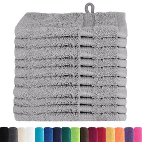 vidaXL Πετσέτες 10 pcs Γκρι 15 x 21 cm Βαμβάκι