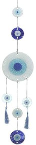 Διακοσμητικό Τοίχου Μάτι 3-70-344-0047 82cm Multi-Blue Inart Μέταλλο,Γυαλί