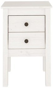 vidaXL Κομοδίνο Λευκό 40 x 35 x 61,5 εκ. από Μασίφ Ξύλο Πεύκου