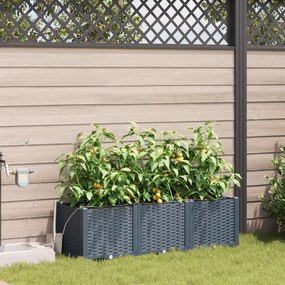 vidaXL Γλάστρες Κήπου 1 τεμ Ανοιχτό γκρι 120 x 40 x 37.5 cm Πλαστικό