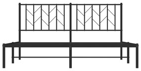 vidaXL Πλαίσιο Κρεβατιού με Κεφαλάρι Μαύρο 160 x 200 εκ. Μεταλλικό