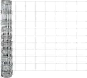 vidaXL Τεντώτο με στήριγμα Ασημί 1 x 50 m Ατσάλι