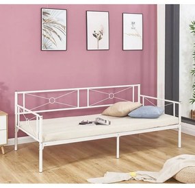 Κρεβάτι Queen Daybed Ε8019,2 196x95x75 (Για Στρώμα 90x190cm) White Μονό Metal