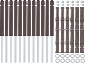 vidaXL Βραχίονες Floating Shelf 12 pcs Μπεζ Ø10 x 170 mm Ατσάλι